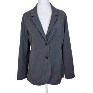 Eddie Bauer Travex Blazer Women’s Size 6 Gray 2-Button Stretch Travel Jacket EUC